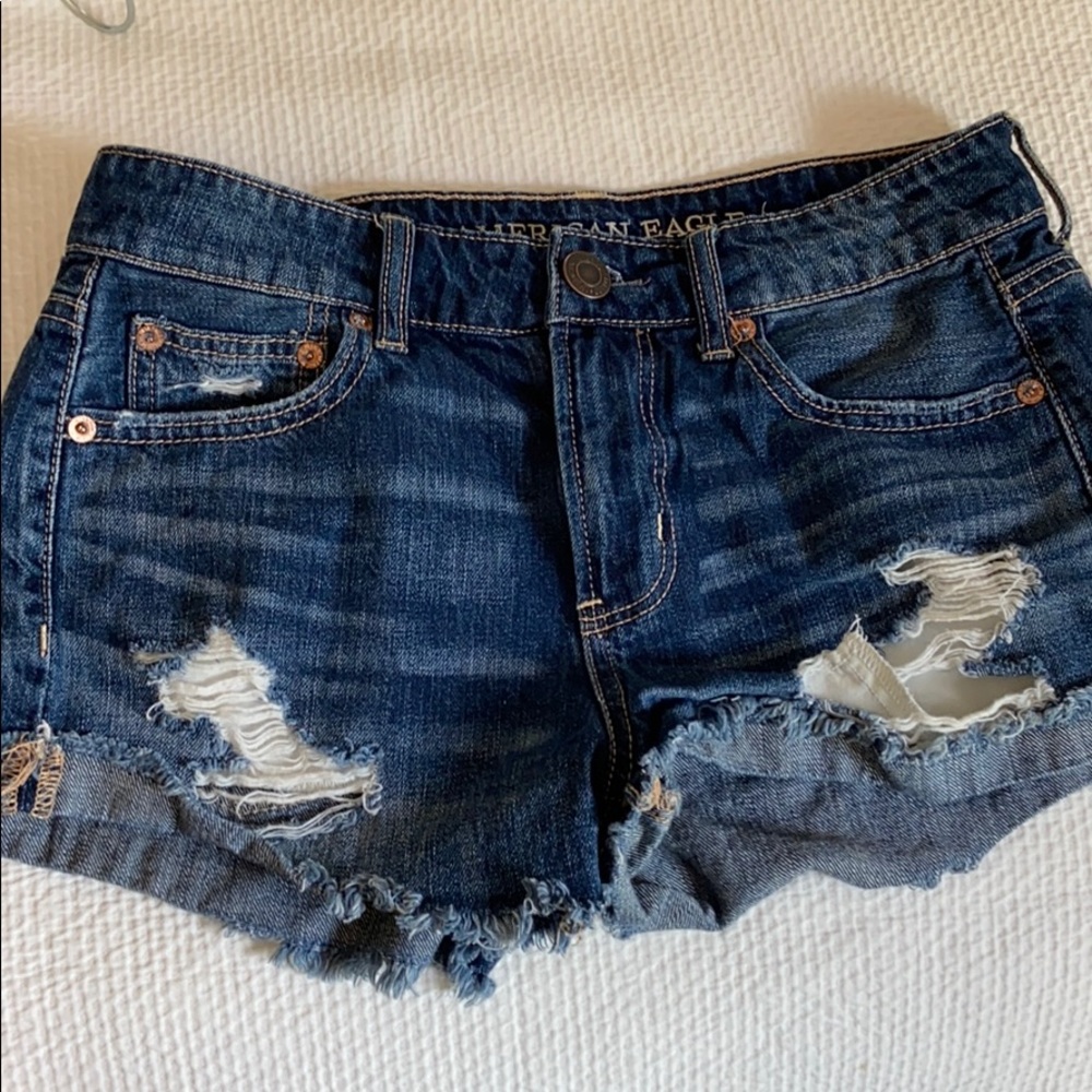 American Eagle distressed jean shorts